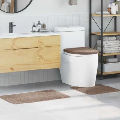 vidaXL Anti-skid badevægs måttesæt 3 pcs Brun PP