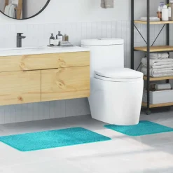 vidaXL Anti-skid badevægs måttesæt 2 pcs Turkis PP