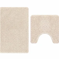 vidaXL Anti-skid badevægs måttesæt 2 pcs Creme PP