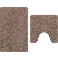 vidaXL Anti-skid badevægs måttesæt 2 pcs Brun PP
