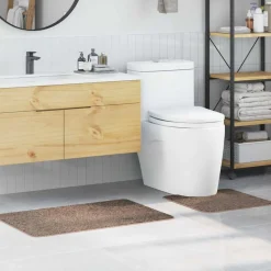 vidaXL Anti-skid badevægs måttesæt 2 pcs Brun PP