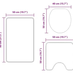 vidaXL Anti-skid badevægs måttesæt 3 pcs Mørkegrå PP
