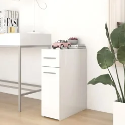 vidaXL apotekerskab 20x45,5x60 cm konstrueret træ hvid