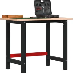 vidaXL arbejdsbænk 100x60x81,5 cm massivt bøgetræ rektangulær