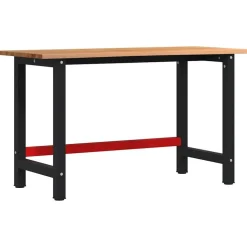 vidaXL arbejdsbænk 140x60x81,5 cm massivt egetræ rektangulær lysebrun
