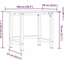 vidaXL arbejdsbænk 100x60x81,5 cm massivt bøgetræ rektangulær