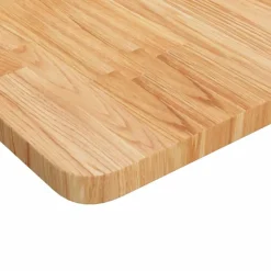 vidaXL arbejdsbænk 100x60x81,5 cm massivt egetræ rektangulær lysebrun