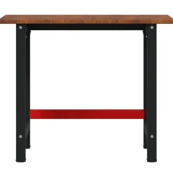 vidaXL arbejdsbænk 100x60x81,5 cm massivt egetræ rektangulær mørkebrun