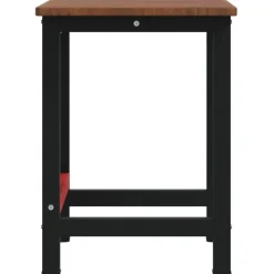 vidaXL arbejdsbænk 100x60x81,5 cm massivt egetræ rektangulær mørkebrun
