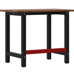 vidaXL arbejdsbænk 100x60x81,5 cm massivt egetræ rektangulær mørkebrun