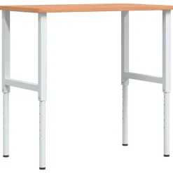 vidaXL arbejdsbænk 100x60x(71,5-98) cm massivt bøgetræ rektangulær