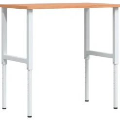 vidaXL arbejdsbænk 100x60x(71,5-98) cm massivt bøgetræ rektangulær