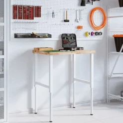 vidaXL arbejdsbænk 80x60x(73-99,5) cm massivt akacietræ rektangulær