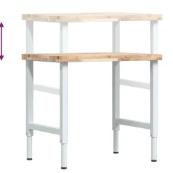 vidaXL arbejdsbænk 80x60x(73-99,5) cm massivt akacietræ rektangulær