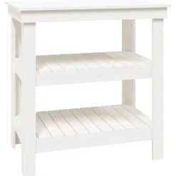 vidaXL arbejdsbord 78,5x50x80 cm massivt fyrretræ hvid