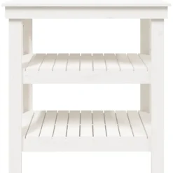 vidaXL arbejdsbord 78,5x50x80 cm massivt fyrretræ hvid