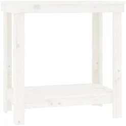 vidaXL arbejdsbord 80x50x80 cm massivt fyrretræ hvid