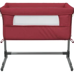 vidaXL babyseng med madras linnedstof rød