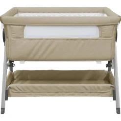 vidaXL babyseng med madras linnedstof gråbrun