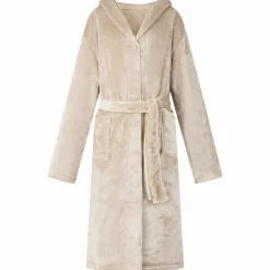 vidaXL Badekåbe med hætte Beige s Flannel