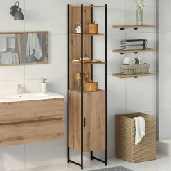 vidaXL Badeværelsesskab artisan eg 33 x 33 x 185,5 cm Konstrueret træ