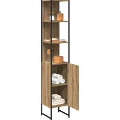 vidaXL Badeværelsesskab artisan eg 33 x 33 x 185,5 cm Konstrueret træ