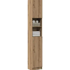 vidaXL badeværelsesskab håndlavet eg 32x25,5x190 cm konstrueret træ