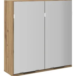 vidaXL badeværelsesskab med spejl 64x20x66,5cm konstrueret træ kunsteg