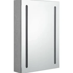 vidaXL badeværelsesskab med spejl + LED-lys 50x13x70 cm betongrå