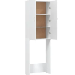 vidaXL badeværelsesskab til vaskemaskine 64x25,5x190 cm hvid