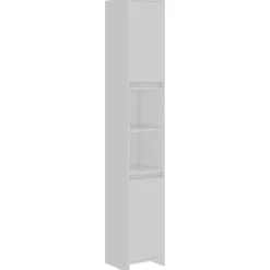vidaXL badeværelsesskab 30x30x183,5 cm konstrueret træ hvid