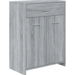 vidaXL badeværelsesskab 60x33x80 cm konstrueret træ grå sonoma-eg
