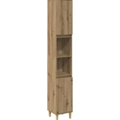 vidaXL badeværelsesskab 30x30x190 cm konstrueret træ kunsteg