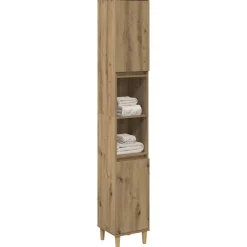 vidaXL badeværelsesskab 30x30x190 cm konstrueret træ kunsteg