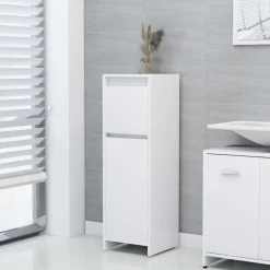 vidaXL badeværelsesskab 30x30x95 cm konstrueret træ hvid
