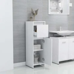vidaXL badeværelsesskab 30x30x95 cm konstrueret træ hvid
