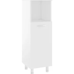 vidaXL badeværelsesskab 30x30x95 cm konstrueret træ hvid