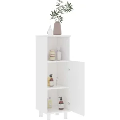 vidaXL badeværelsesskab 30x30x95 cm konstrueret træ hvid