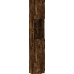 vidaXL badeværelsesskab 32x25,5x190 cm konstrueret træ røget egetræ