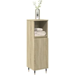 vidaXL badeværelsesskab 30x30x100 cm konstrueret træ sonoma-eg