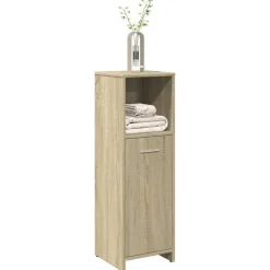 vidaXL badeværelsesskab 30x30x95 cm konstrueret træ sonoma-eg