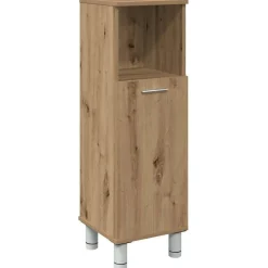 vidaXL badeværelsesskab 30x30x95 cm konstrueret træ egetræsfarvet