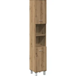 vidaXL badeværelsesskab 30x30x179 cm konstrueret træ kunsteg