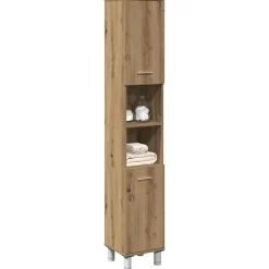 vidaXL badeværelsesskab 30x30x179 cm konstrueret træ kunsteg