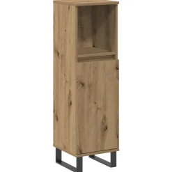 vidaXL badeværelsesskab 30x30x100 cm konstrueret træ kunsteg