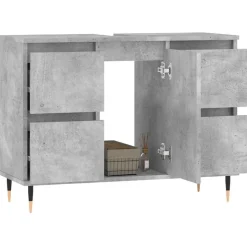 vidaXL badeværelsesskab 80x33x60 cm konstrueret træ betongrå