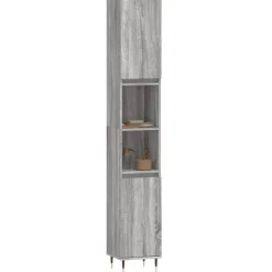 vidaXL badeværelsesskab 30x30x190 cm konstrueret træ grå sonoma-eg