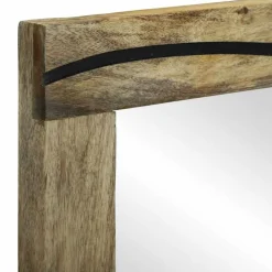 vidaXL Badeværelsesspejl Brun 70 x 50 x 2,5 cm Glas og Solid Mango træ