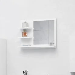 vidaXL badeværelsesspejl 60x10,5x45 cm konstrueret træ hvid