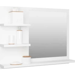 vidaXL badeværelsesspejl 60x10,5x45 cm konstrueret træ hvid